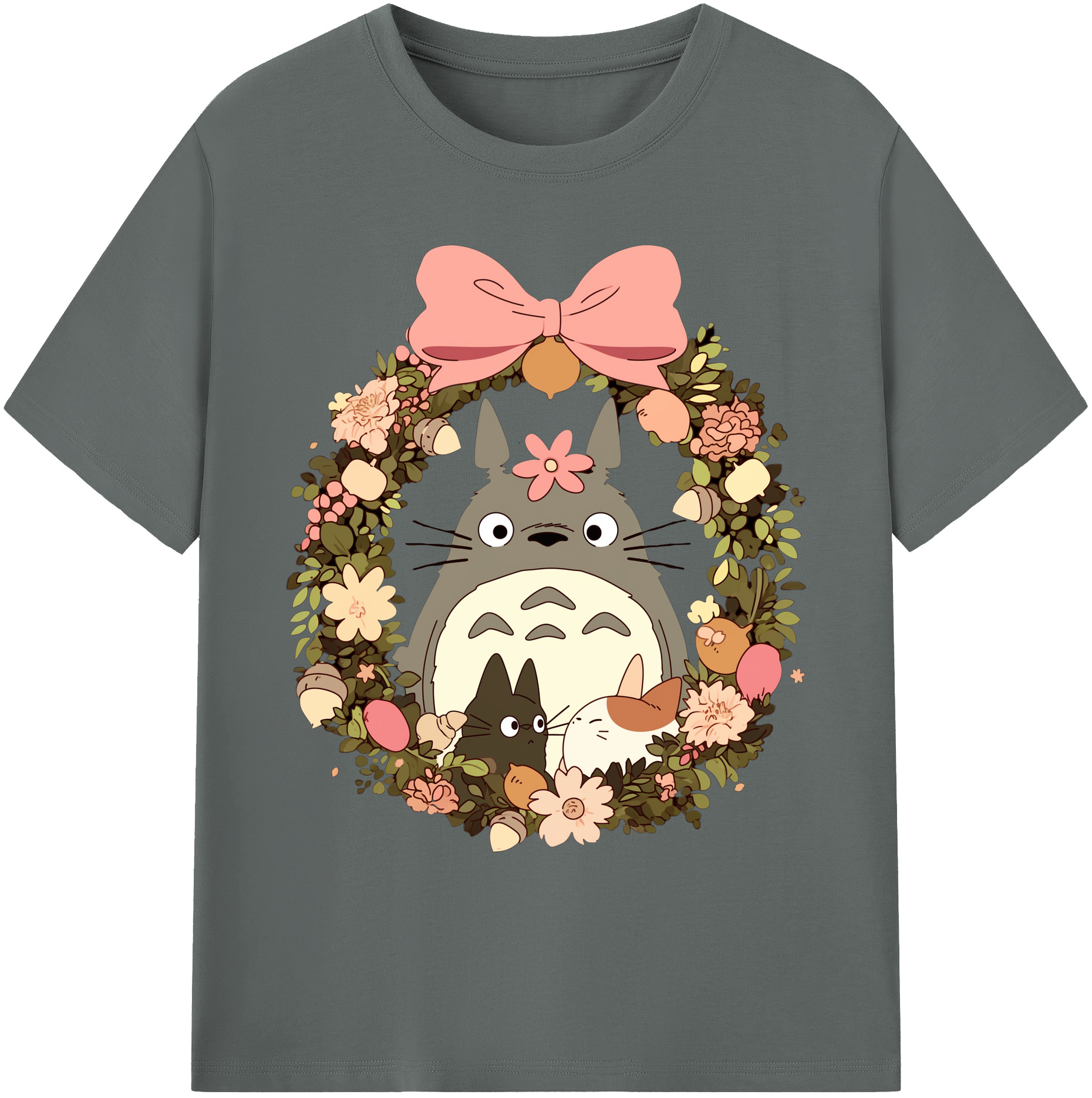 （画像用） となりのトトロ 草壁メイ 草壁サツキ My Neighbor Totoro Satsuki Kusakabe Mei Kusakabe 綿100％ メンズ半袖Tシャツ｜肌触りやわらか＆通気性